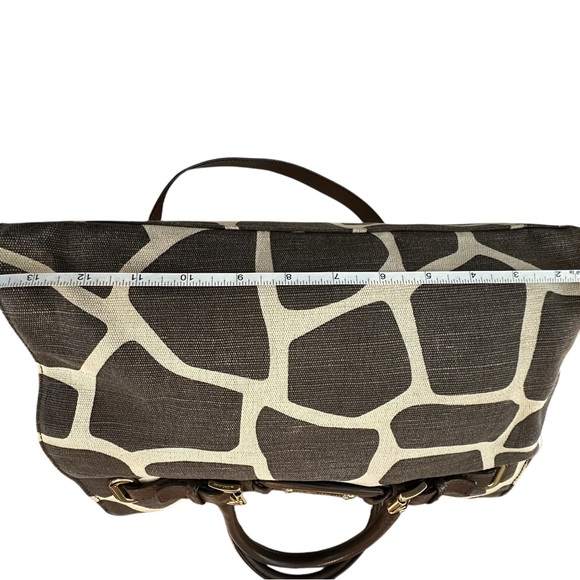 Michael Kors Giraffe Print Hamilton Bag Printed Canvas Leather Trim - Picture 14 of 15